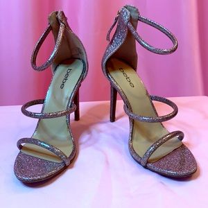 MAKE AN OFFER!! Must Go! BeBe sparkles pink heels - Size 8